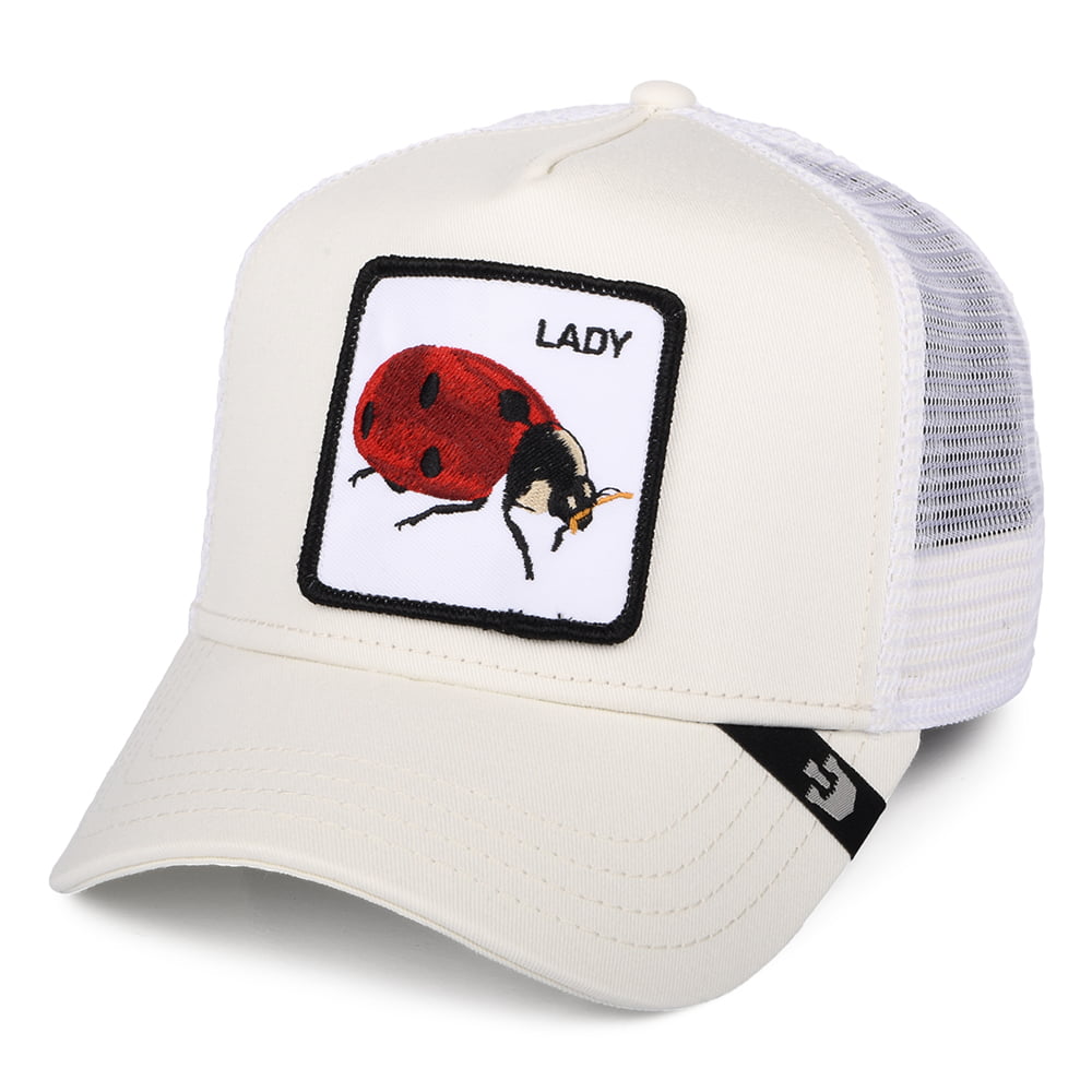 Gorra Trucker Spot Ladybug de Goorin - Blanco Marfil