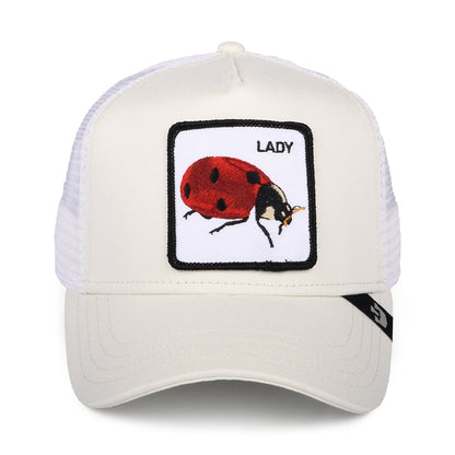 Gorra Trucker Spot Ladybug de Goorin - Blanco Marfil