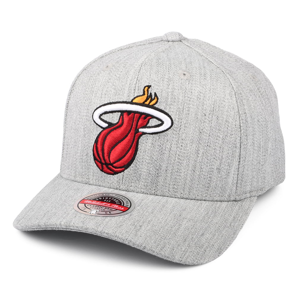 Gorra Snapback NBA Team Heather Redline Miami Heat de Mitchell & Ness - Gris Jaspeado