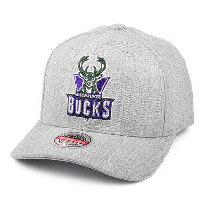 Gorra Snapback NBA Team Heather Redline Milwaukee Bucks de Mitchell & Ness - Gris Jaspeado