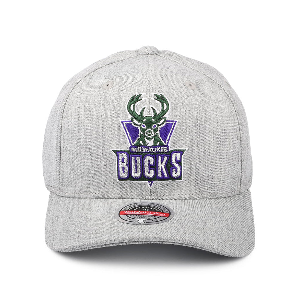 Gorra Snapback NBA Team Heather Redline Milwaukee Bucks de Mitchell & Ness - Gris Jaspeado