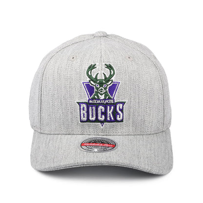 Gorra Snapback NBA Team Heather Redline Milwaukee Bucks de Mitchell & Ness - Gris Jaspeado