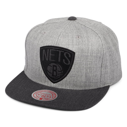 Gorra Snapback NBA Dual Heather Brooklyn Nets de Mitchell & Ness - Gris Jaspeado
