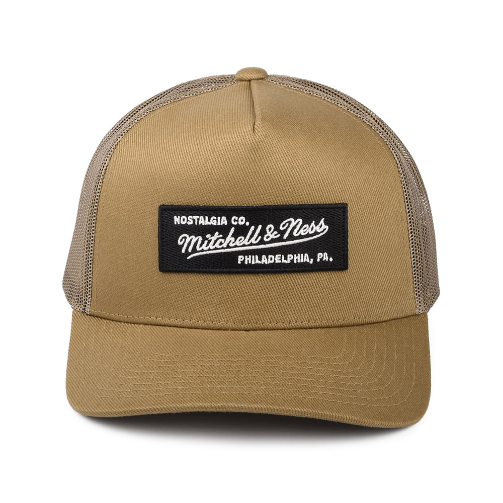 Gorra Trucker Branded Box Logo Classic de Mitchell & Ness - Beige Arena
