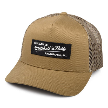 Gorra Trucker Branded Box Logo Classic de Mitchell & Ness - Beige Arena