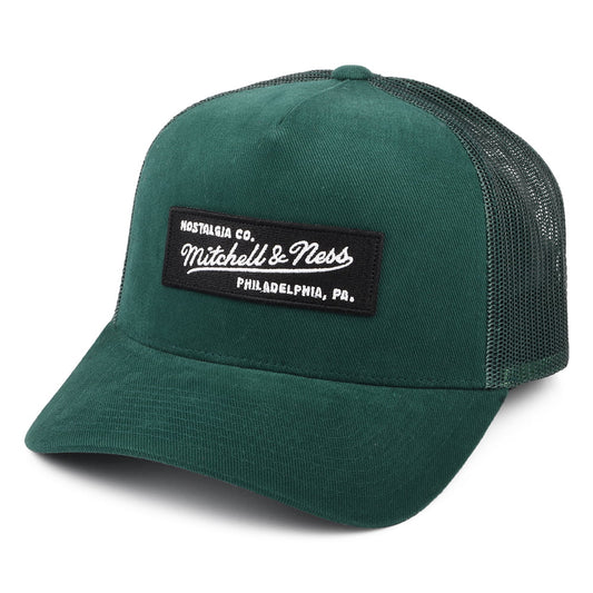 Gorra Trucker Branded Box Logo Classic de Mitchell & Ness - Verde Oscuro