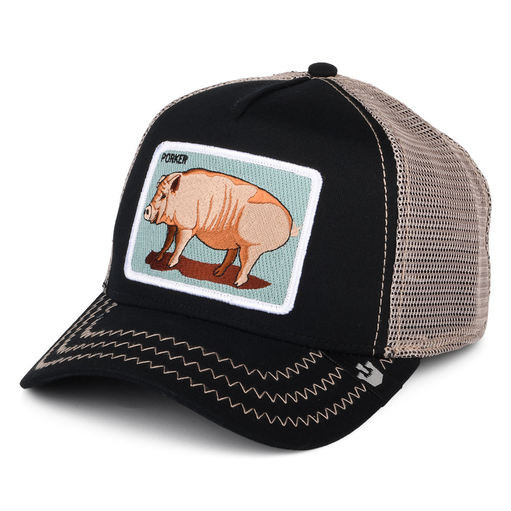 Gorra Trucker Bacon Bacon de Goorin - Negro