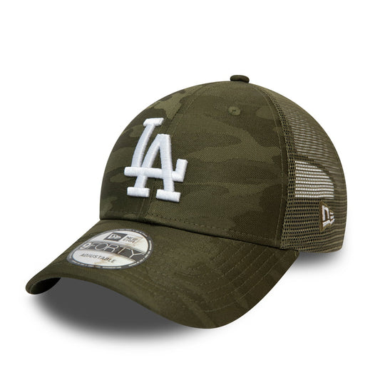 Gorra Trucker 9FORTY MLB Home Field L.A. Dodgers de New Era - Verde Oliva