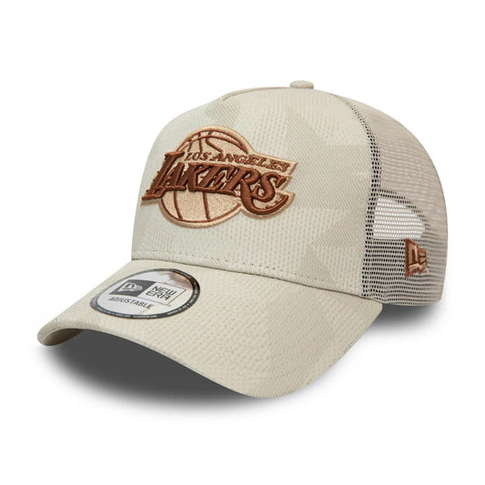 Gorra Trucker 9FORTY A-Frame NBA Multi Camo L.A. Lakers de New Era - Piedra