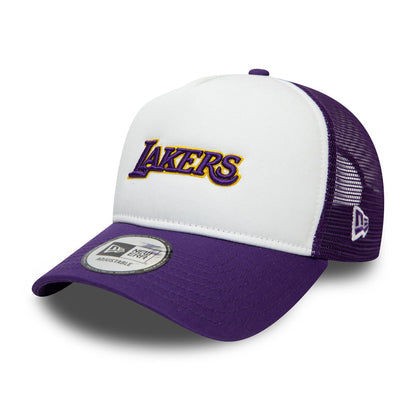 Gorra Trucker 9FORTY A-Frame NBA Team Arch L.A. Lakers de New Era - Morado-Blanco