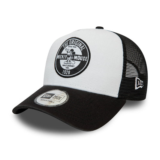 Gorra Trucker 9FORTY A-Frame Personaje de Disney Mickey Mouse de New Era - Negro-Blanco