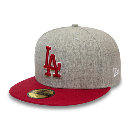Gorra de béisbol 59FIFTY MLB Heather Contrast L.A. Dodgers de New Era - Gris-Rojo