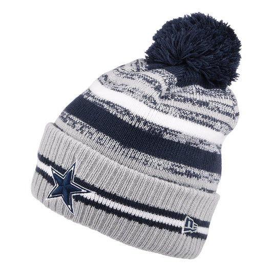 Gorro con pompón NFL Sport Knit OTC Dallas Cowboys de New Era - Azul-Gris