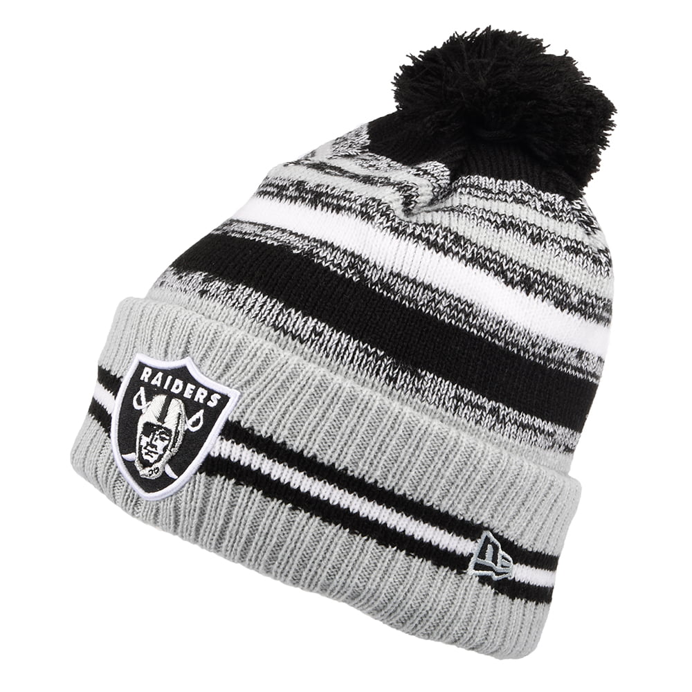 Gorro con pompón NFL Sport Knit OTC Las Vegas Raiders de New Era - Negro-Gris