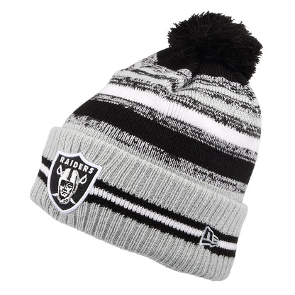 Gorro con pompón NFL Sport Knit OTC Las Vegas Raiders de New Era - Negro-Gris