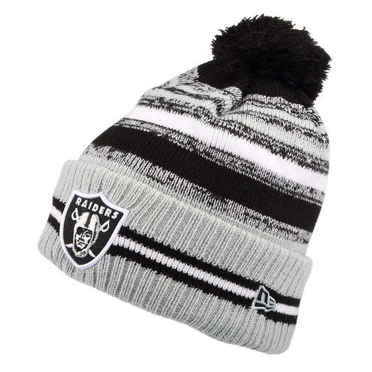 Gorro con pompón NFL Sport Knit OTC Las Vegas Raiders de New Era - Negro-Gris