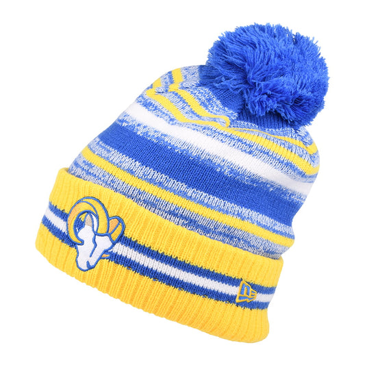 Gorro con pompón NFL Sport Knit OTC - Los Angeles Rams de New Era - Azul-Dorado