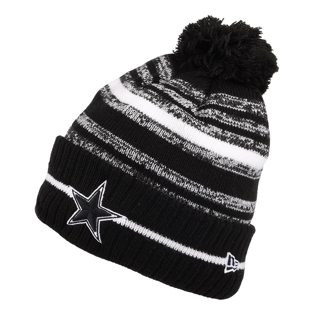 Gorro con pompón NFL Sport Knit - Dallas Cowboys de New Era - Negro-Blanco