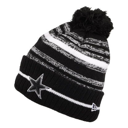 Gorro con pompón NFL Sport Knit - Dallas Cowboys de New Era - Negro-Blanco