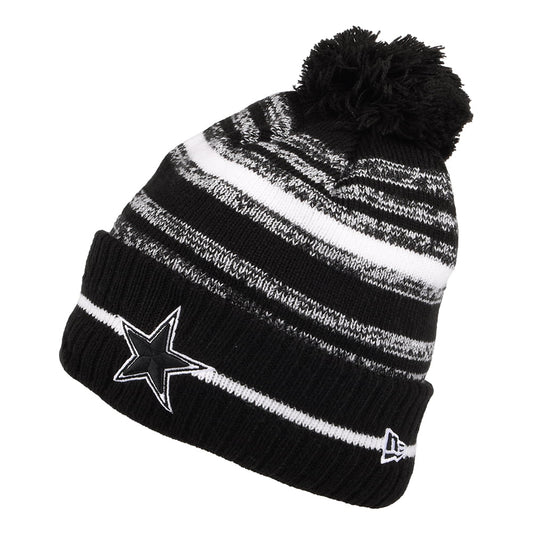 Gorro con pompón NFL Sport Knit - Dallas Cowboys de New Era - Negro-Blanco