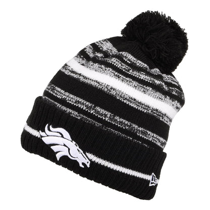Gorro con pompón NFL Sport Knit - Denver Broncos de New Era - Negro-Blanco