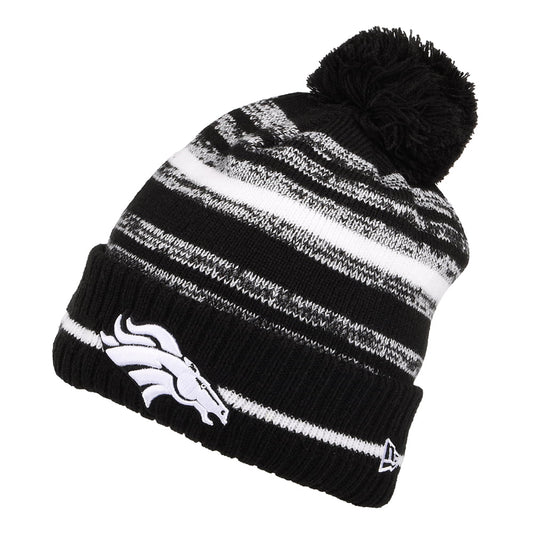 Gorro con pompón NFL Sport Knit - Denver Broncos de New Era - Negro-Blanco