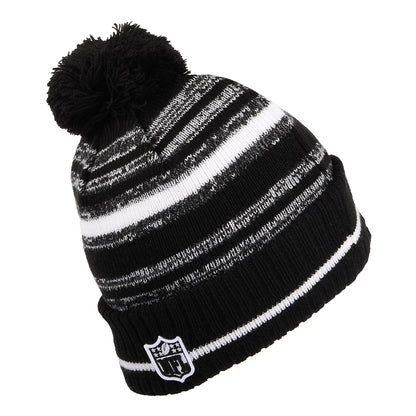 Gorro con pompón NFL Sport Knit - Detroit Lions de New Era - Negro-Blanco