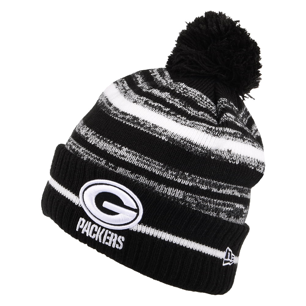 Gorro con pompón NFL Sport Knit - Green Bay Packers de New Era - Negro-Blanco