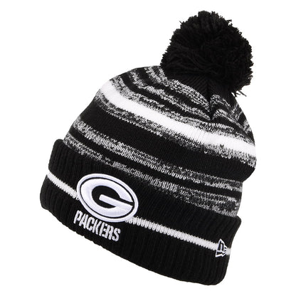 Gorro con pompón NFL Sport Knit - Green Bay Packers de New Era - Negro-Blanco