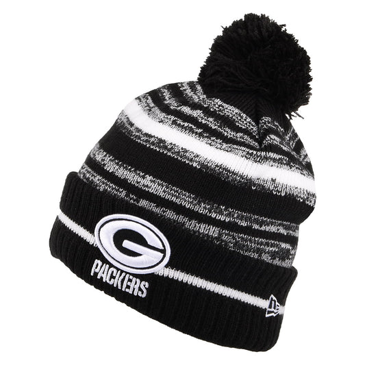 Gorro con pompón NFL Sport Knit - Green Bay Packers de New Era - Negro-Blanco