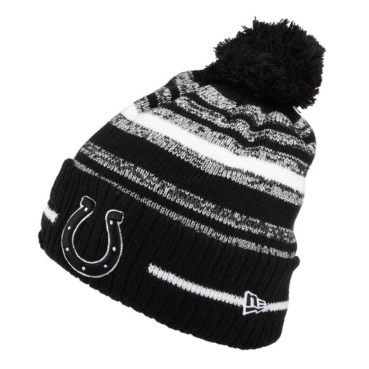Gorro con pompón NFL Sport Knit - Indianapolis Colts de New Era - Negro-Blanco