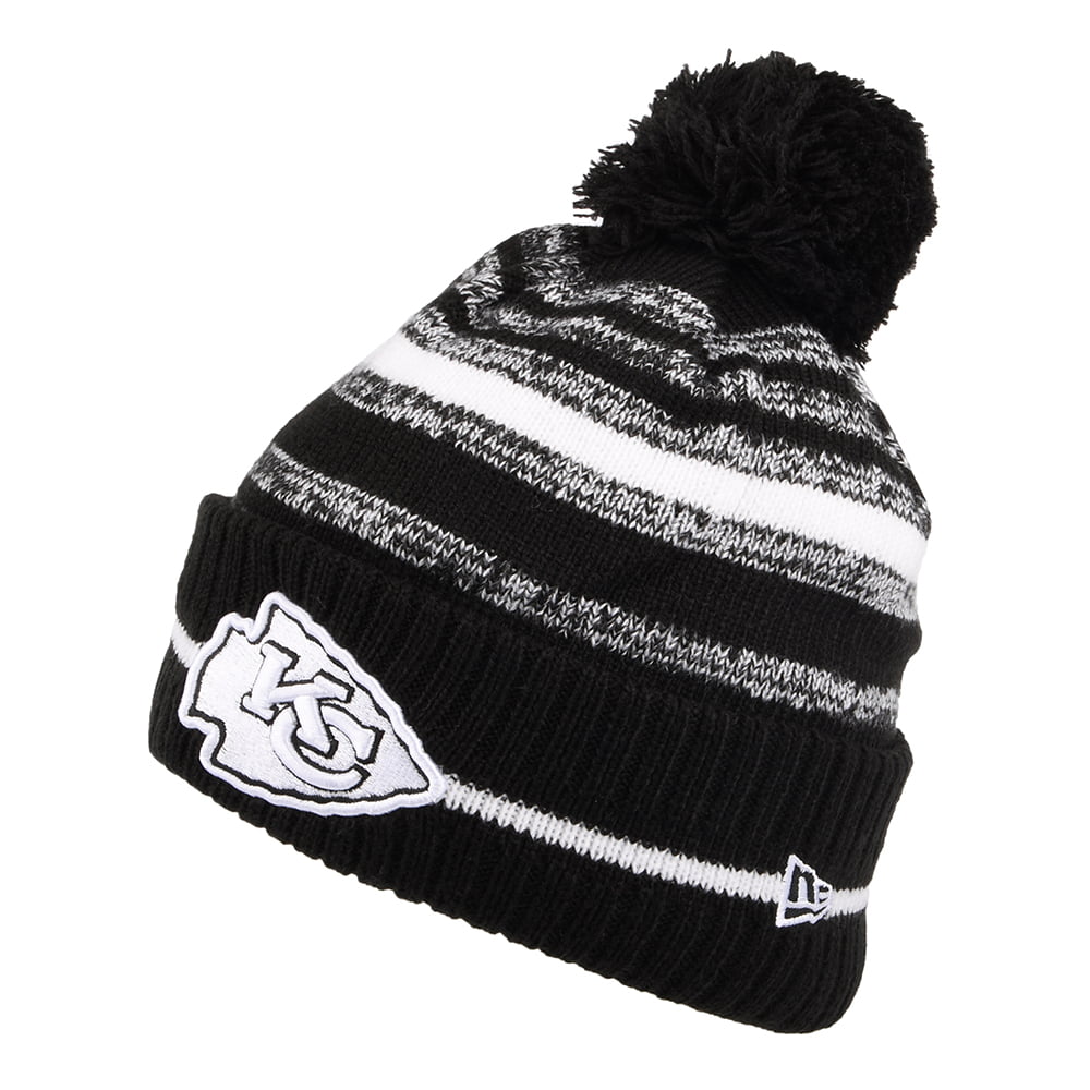 Gorro con pompón NFL Sport Knit - Kansas City Chiefs de New Era - Negro-Blanco