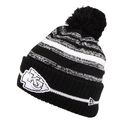 Gorro con pompón NFL Sport Knit - Kansas City Chiefs de New Era - Negro-Blanco