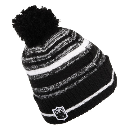 Gorro con pompón NFL Sport Knit - New England Patriots de New Era - Negro-Blanco