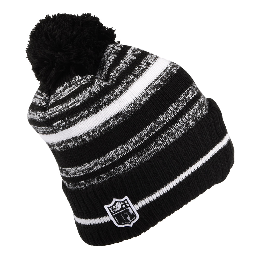 Gorro con pompón NFL Sport Knit - New York Giants de New Era - Negro-Blanco