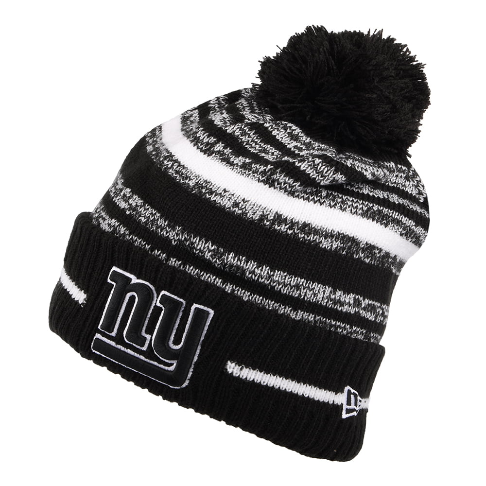 Gorro con pompón NFL Sport Knit - New York Giants de New Era - Negro-Blanco