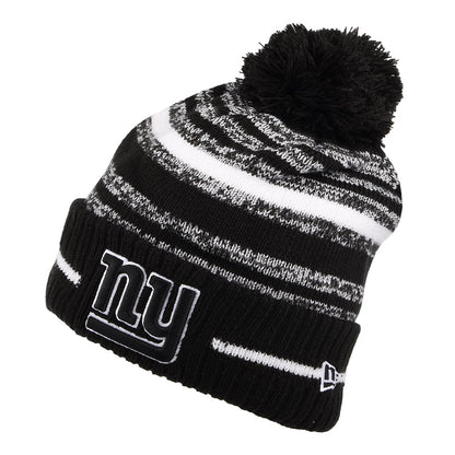 Gorro con pompón NFL Sport Knit - New York Giants de New Era - Negro-Blanco