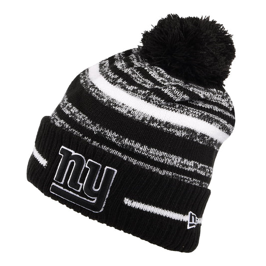 Gorro con pompón NFL Sport Knit - New York Giants de New Era - Negro-Blanco
