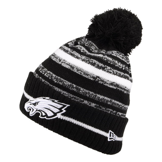 Gorro con pompón NFL Sport Knit - Philadelphia Eagles de New Era - Negro-Blanco