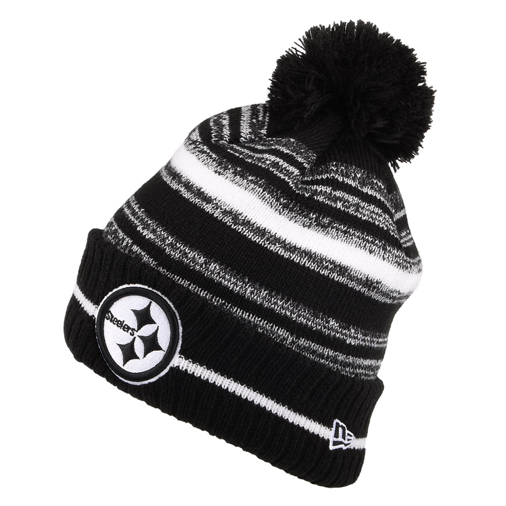 Gorro con pompón NFL Sport Knit - Pittsburgh Steelers de New Era - Negro-Blanco