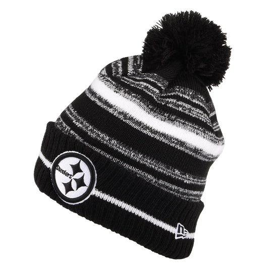 Gorro con pompón NFL Sport Knit - Pittsburgh Steelers de New Era - Negro-Blanco