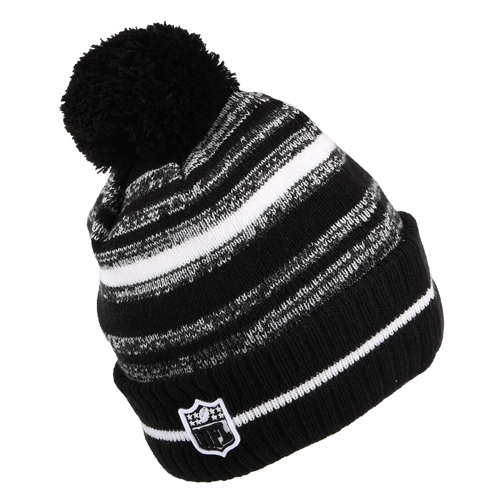 Gorro con pompón NFL Sport Knit - Seattle Seahawks de New Era - Negro-Blanco