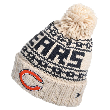 Gorro con pompón mujeres NFL Sport Knit Chicago Bears de New Era - Avena