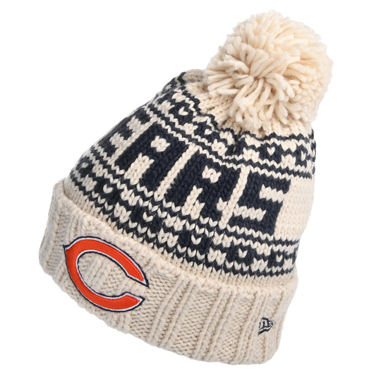 Gorro con pompón mujeres NFL Sport Knit Chicago Bears de New Era - Avena