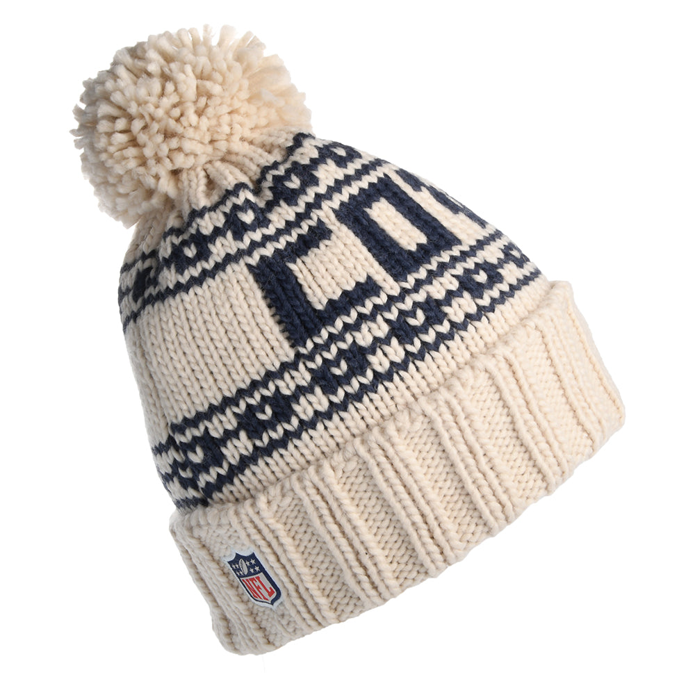 Gorro con pompón mujeres NFL Sport Knit Dallas Cowboys de New Era - Avena