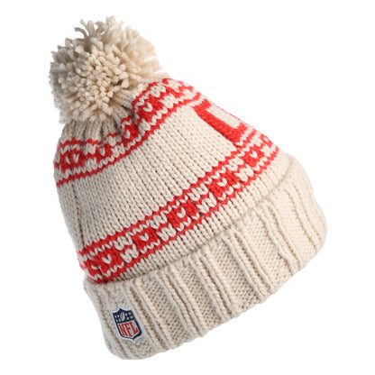 Gorro con pompón mujeres NFL Sport Knit Kansas City Chiefs de New Era - Avena