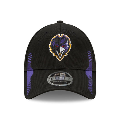 Gorra de béisbol 9FORTY Stretch Snap NFL Sideline Home Baltimore Ravens de New Era - Negro
