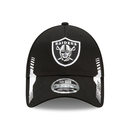 Gorra de béisbol 9FORTY Stretch Snap NFL Sideline Home Las Vegas Raiders de New Era - Negro-Blanco