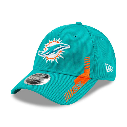 Gorra de béisbol 9FORTY NFL Sideline Home Miami Dolphins de New Era - Verde Azulado-Naranja