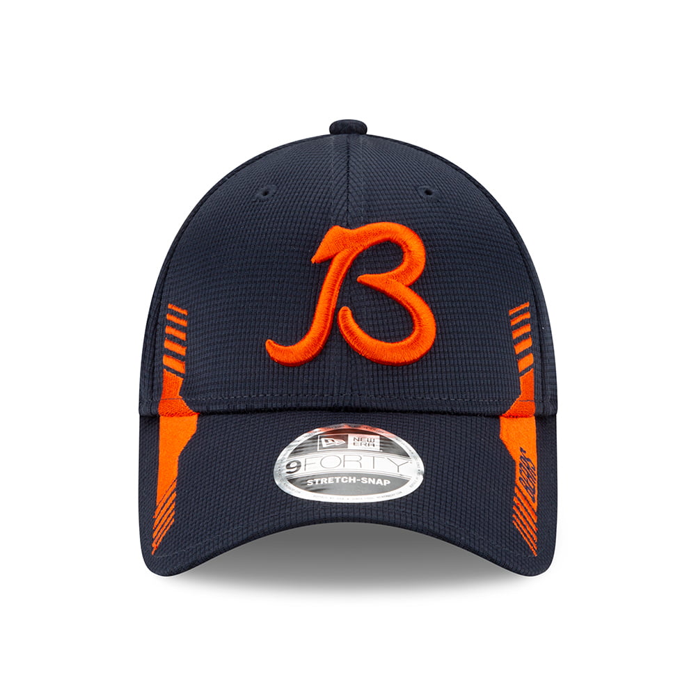 Gorra de béisbol 9FORTY Stretch Snap NFL Sideline Home Chicago Bears de New Era - Azul Marino-Naranja